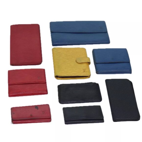 authenticity guaranteed LOUIS VUITTON Epi Wallet 9Set Red Yellow black - Picture 1 of 16
